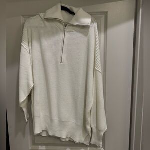 Cream oversized Aerie quarter zip size M - NWT